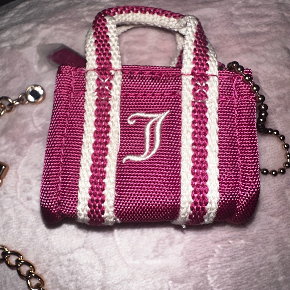 Juicy Couture pink bag charm keychain set - Picture 3 of 8